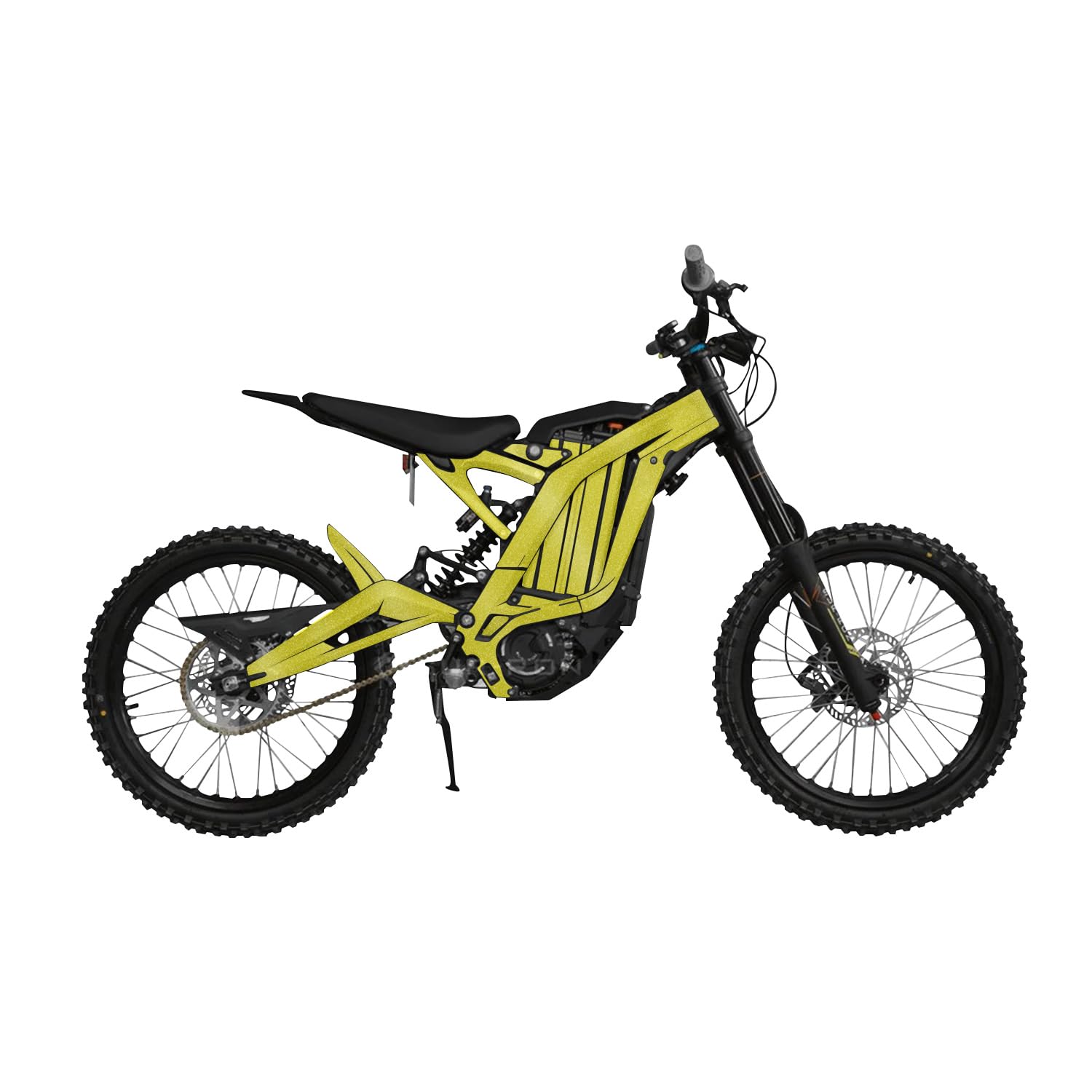 Glossy Glitter Surron Light Bee Graphics Kit Wrap - Solid Yellow - Sur-Ron Skin - Premium 3M Vinyl Protective Wrap Decal Cover - Easy to Apply | Crafted in The USA by MightySkins