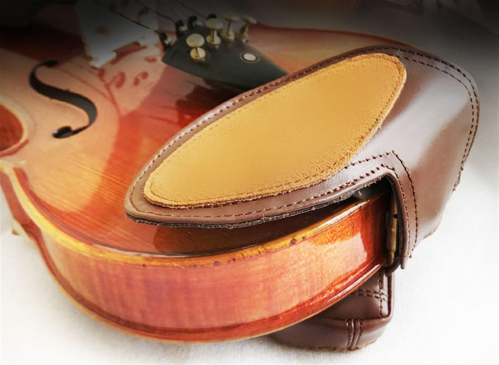 Piezas De Violín Almohadilla De Piel De Oveja Para La Barbilla Del Violín Almohadilla Para Piano Almohadilla Para El Hombro Para Violín Accesorios Almohadilla Para Violín(4/4-3/4 full set)