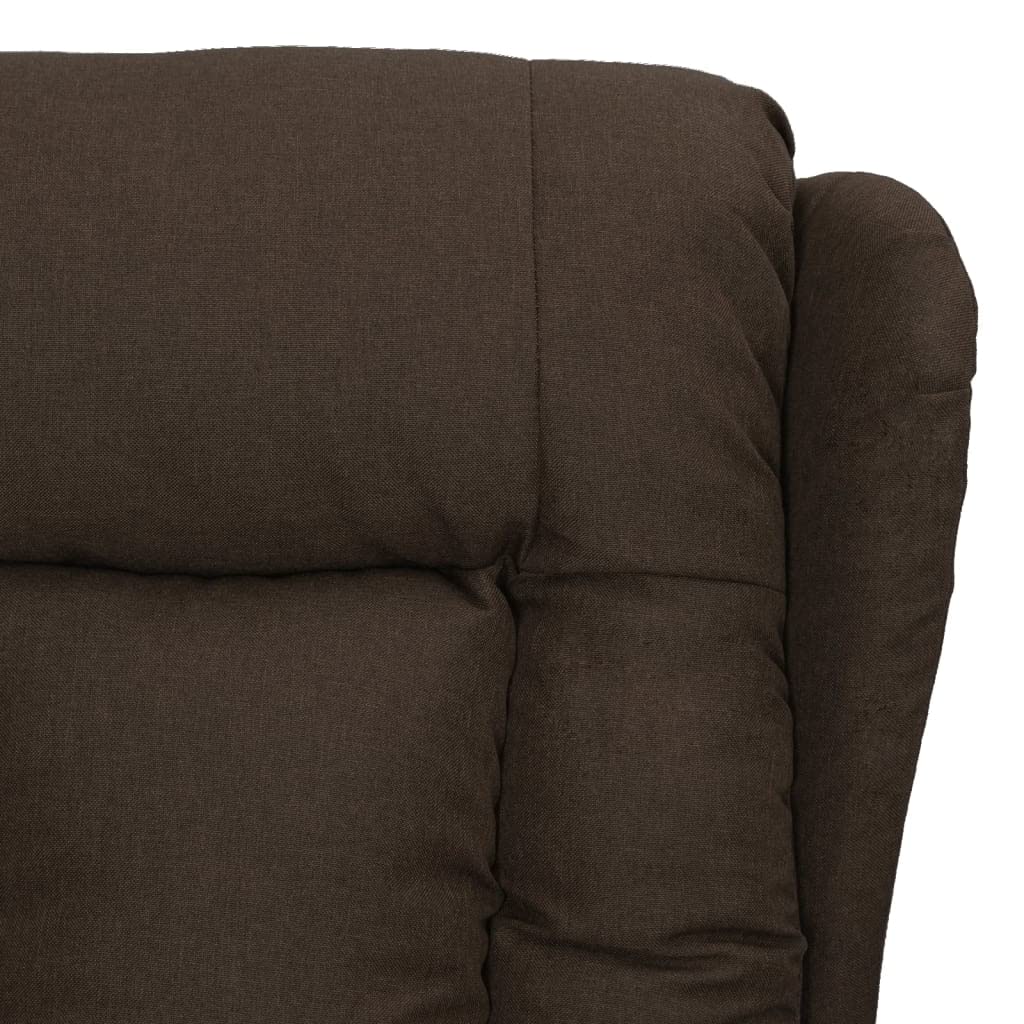 Poltrona Relax con Funzione Reclinata, Poltrona TV Regolabile Manualmente con 2 Portabevande, Poltrona TV Imbottita in Tessuto, Poltrona per Soggiorno, Marrone Scuro
