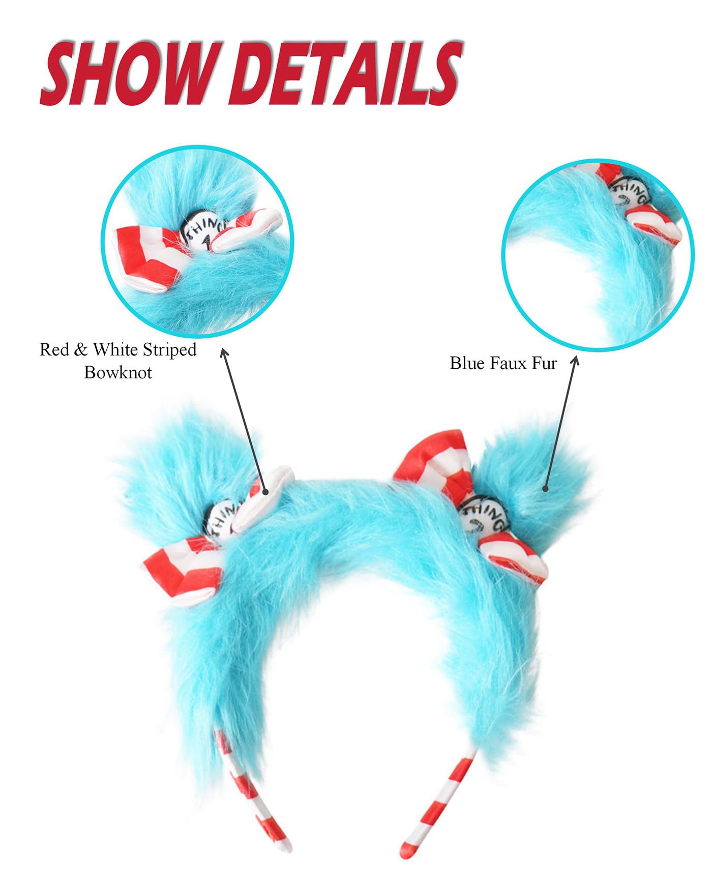 Koongso Dr.Seuss Thing 1 and Thing 2 Costume Headbands - Image 3