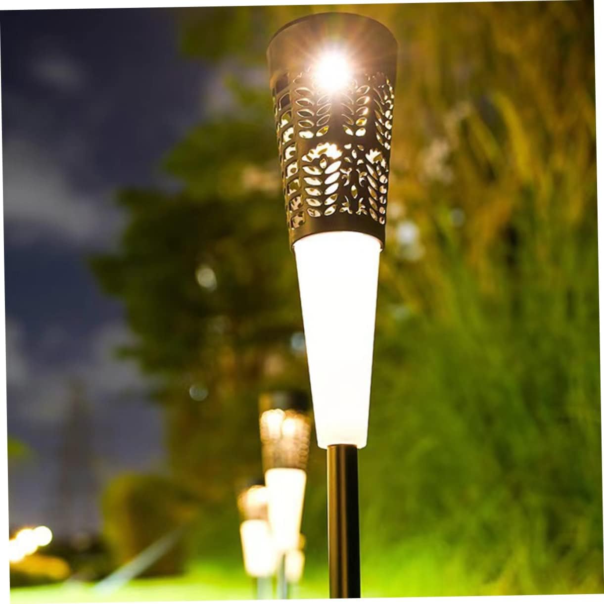 UPKOCH 6pcs Solar Pathway Stake Lights Outdoor Garden Lamp Warm Lighting for Driveway Lawn and Patio Decor Solar-Powered Landscape Lighting