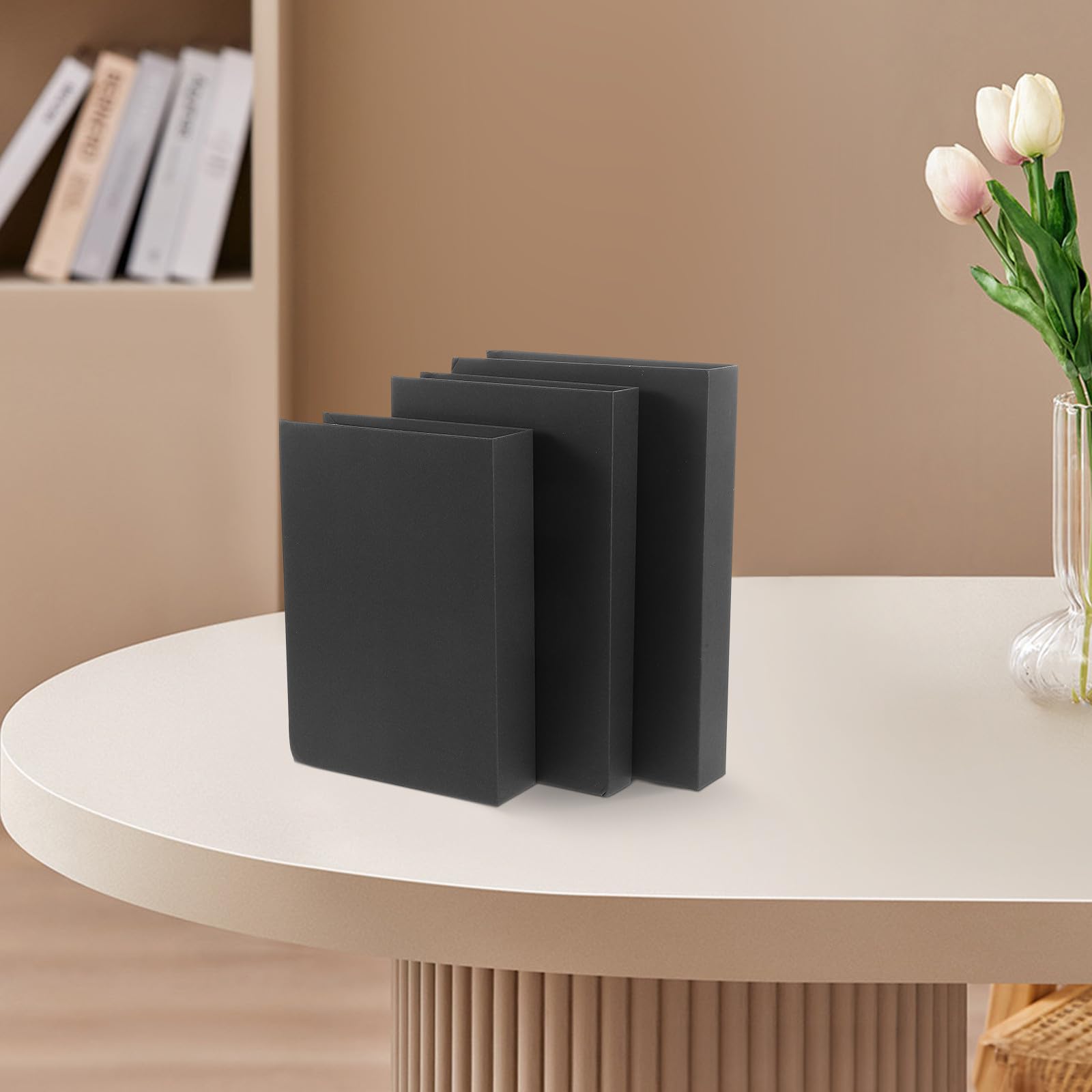 BESPORTBLE 3 pezzi Libri Finti Decorativi Neri per Arredamento Casa Soggiorno e Hotel Design Artistico per Tavolino e Scaffale Modelli Senza Testo