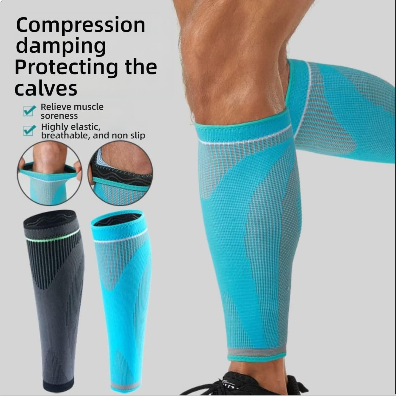 APXXAIBOProfessional Calf Compression Sleeves, Compression Knee Socks for Running, Calf Shaping Leg Sleeves