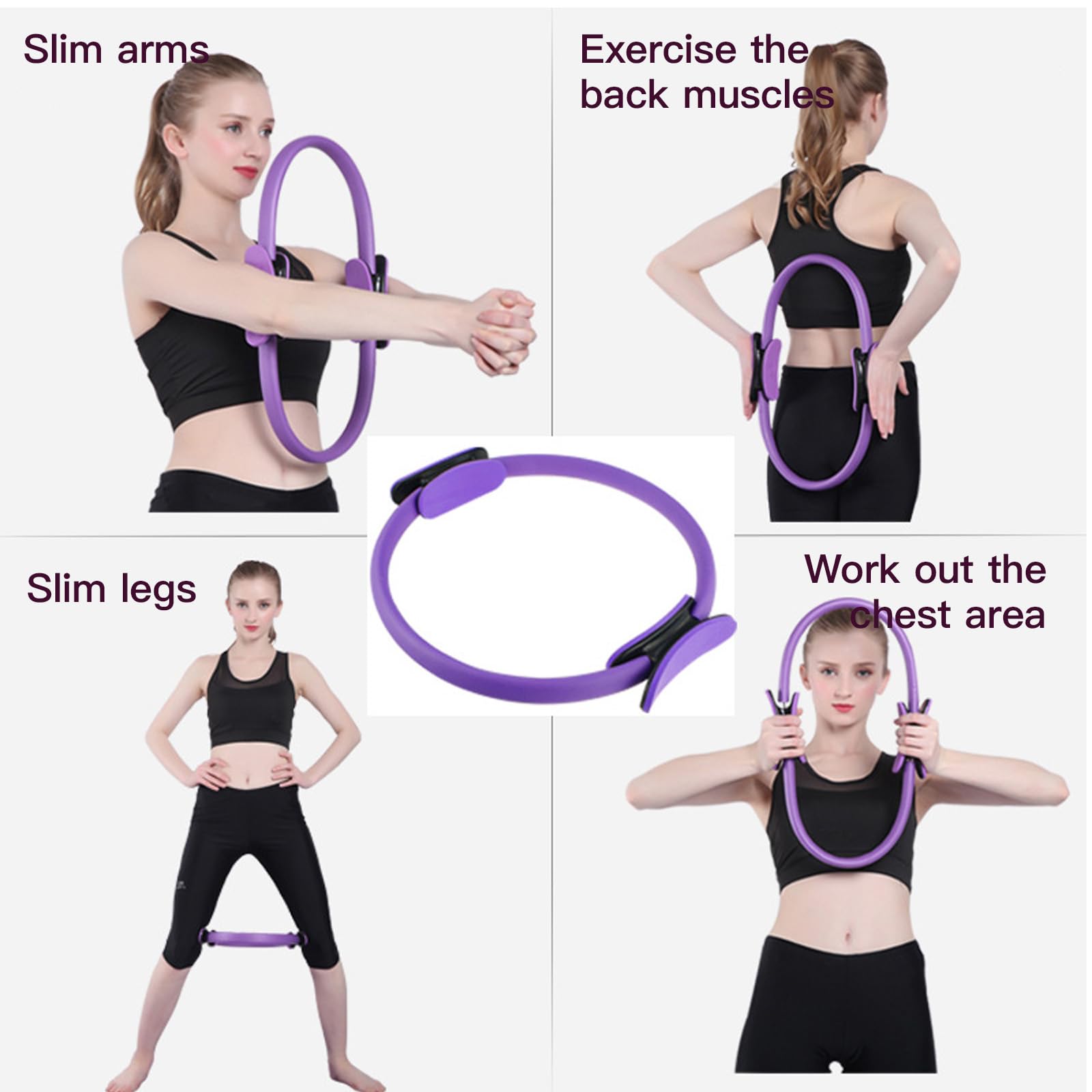 7 Pièces Kit Pilates Maison Accessoire Pilates Femme Kit: Yoga Ball, Resistance Bands, Pilate Ring, Yoga Band, Pompe à air pour l'Entraînement à Domicile et en Studio