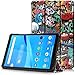 Produktbild TTVie Hülle für Lenovo Tab M8 - Ultra Dünn und Leicht PU Leder Schutzhülle mit Standfunktion für Lenovo Tab M8 20,3 cm (8 Zoll HD IPS Touch) Tablet-PC 2019 Modell, Graffiti