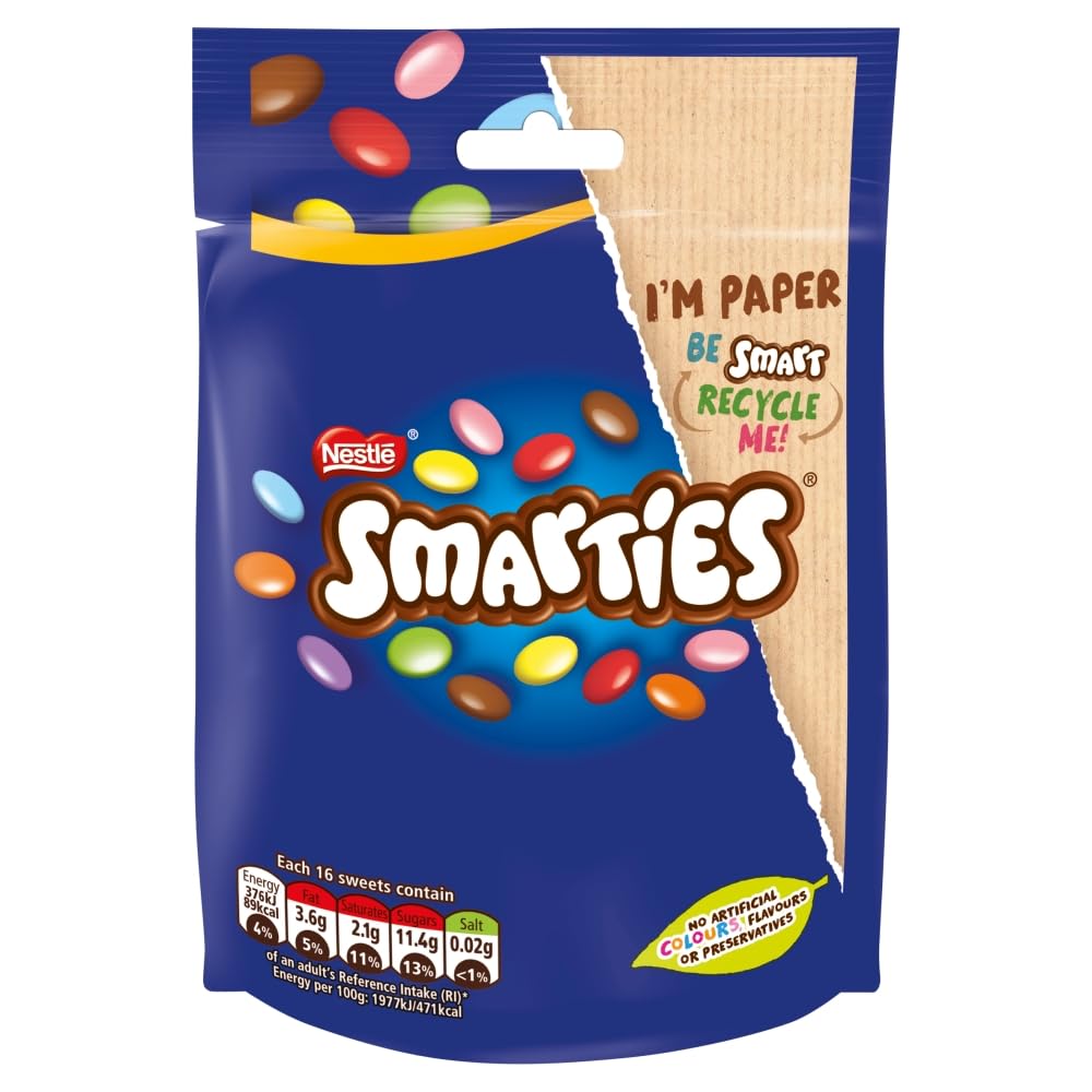 Smarties Milk Chocolate Sharing Pouch, 118g