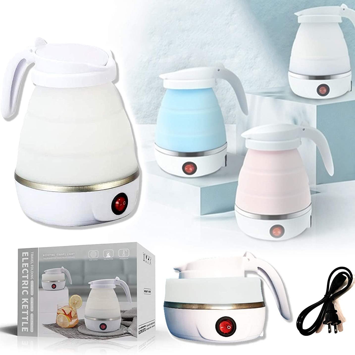 Faram Enterprise Lightweight Portable Foldable Electric Silicone Collapsible Kettle (Multicolor,600 Ml),600 Watts,0.6 Liter-image-15