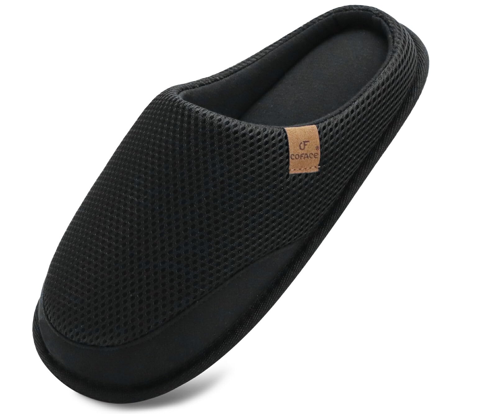 COFACE Mens Memory Foam House Slippers Slip On Cozy Scuff Shoes Indoor/Outdoor with Arch Support Size 7-15