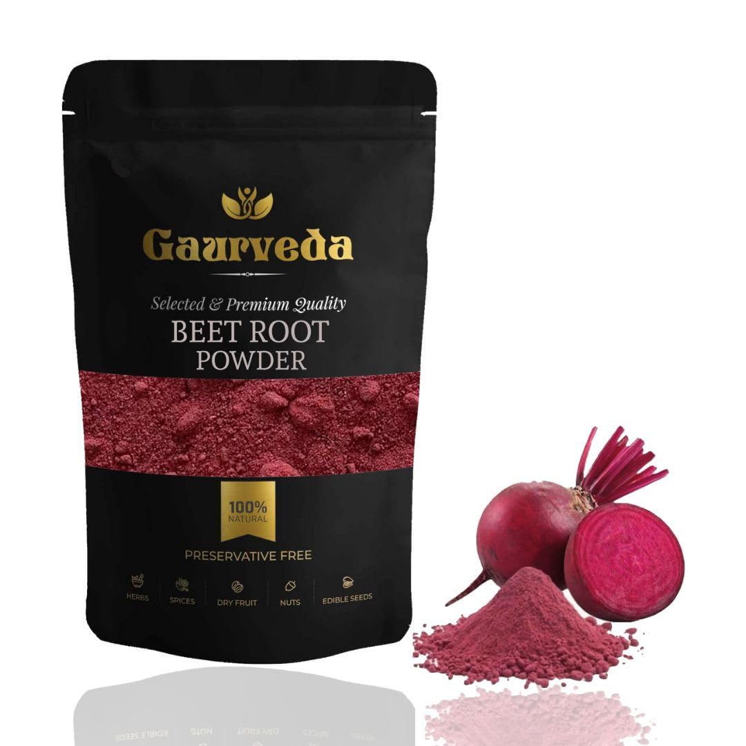 GAURVEDA Beetroot Powder (100 Grams) For Face, Skin & Hair - 100% Pure & Natural High Antioxidants - Boost Energy-image-34