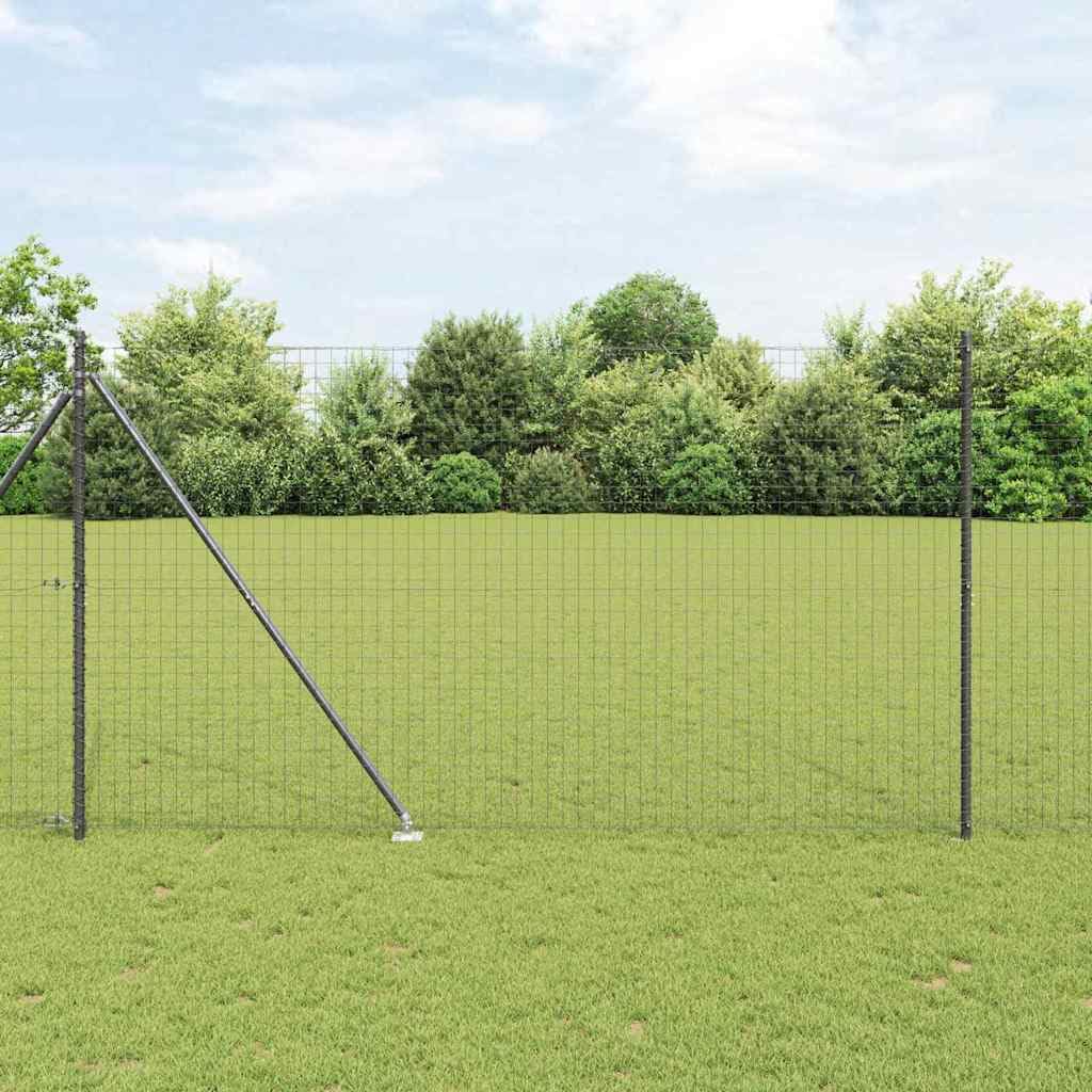 Postes de valla con manguito de impacto 7 piezas gris de acero pulverizado de 170 cm para valla exterior cerrojo puntal montaje estable construcción de valla para jardín terraza