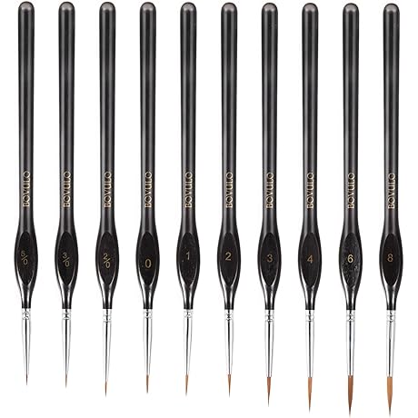 10PCS Precision Detail Paint Brushes for Miniature Painting and Fine Art