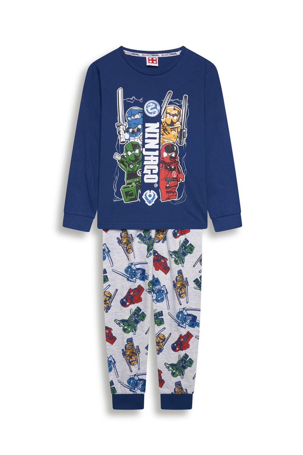 Brand Threads Unisex Multicolor Lego Ninjago Pyjama Set | Size: 5-6 Years