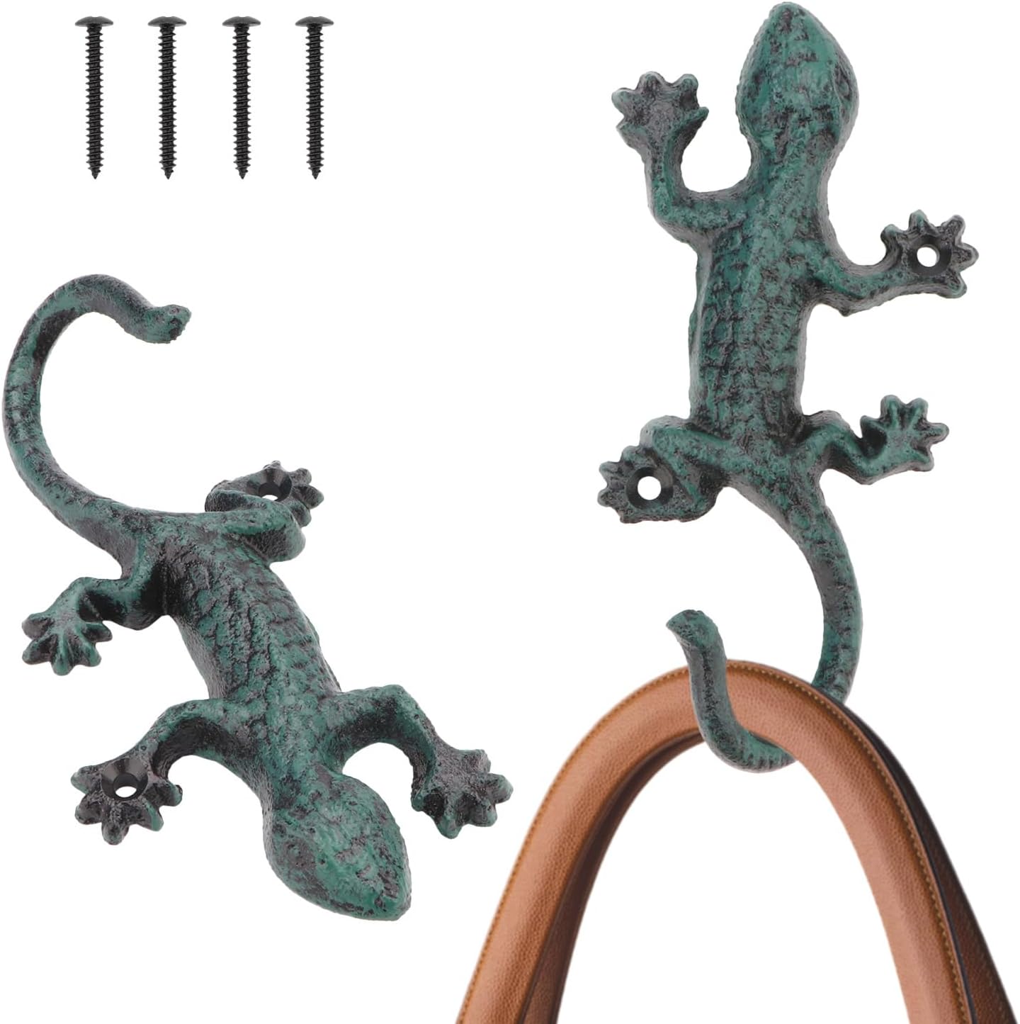 Amazon.com: Brosay Cast Iron Gecko Wall Hooks Vintage Rustic Coat Rack ...