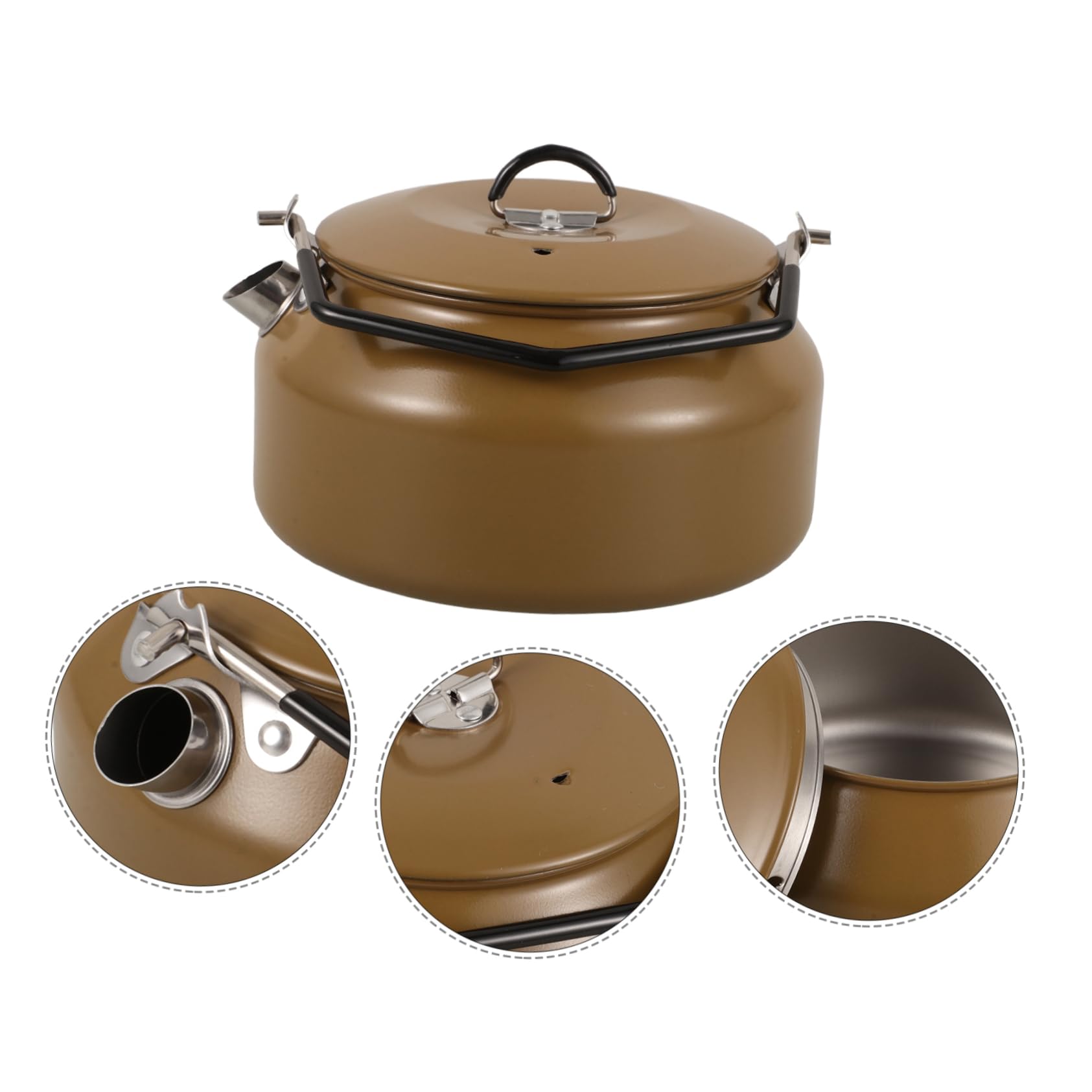 Bouilloire Camping Acier Inoxydable 1l Bouilloire de Camping Portable et Légère et Randonnée Chauffe Rapide