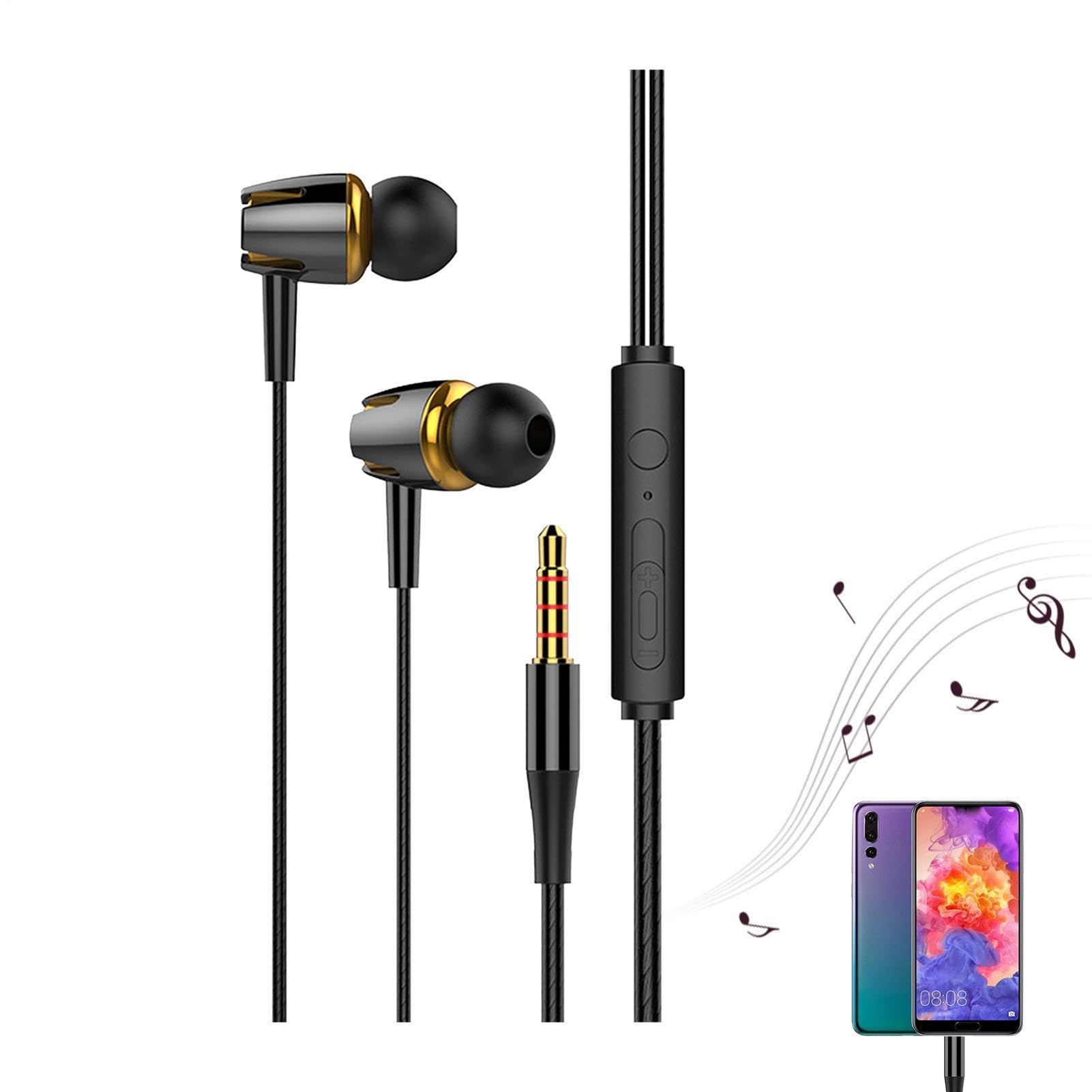 Écouteurs filaires | Casque intra-auriculaire à réduction du bruit ambiant, bonnet en silicone doux pour la peau, lumineux pour le sport, ordinateur, téléphone, appareils jack 3,5 mm