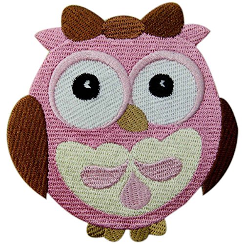 Wide-Eyed bebé niña búho bordado apliques de hierro en Sew On patch