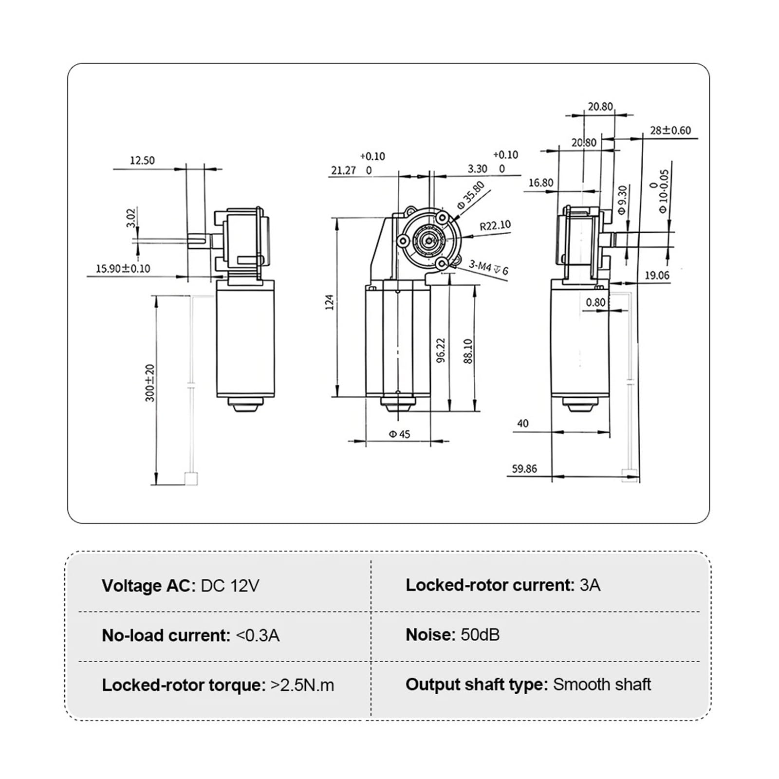 Spindelmotor, 12 V DC Schneckengetriebe-Untersetzungsmotor, vorwärts und rückwärts, hohes Drehmoment, langsame Geschwindigkeit, Getriebemotor, Stromausfall, selbsthemmender Motor