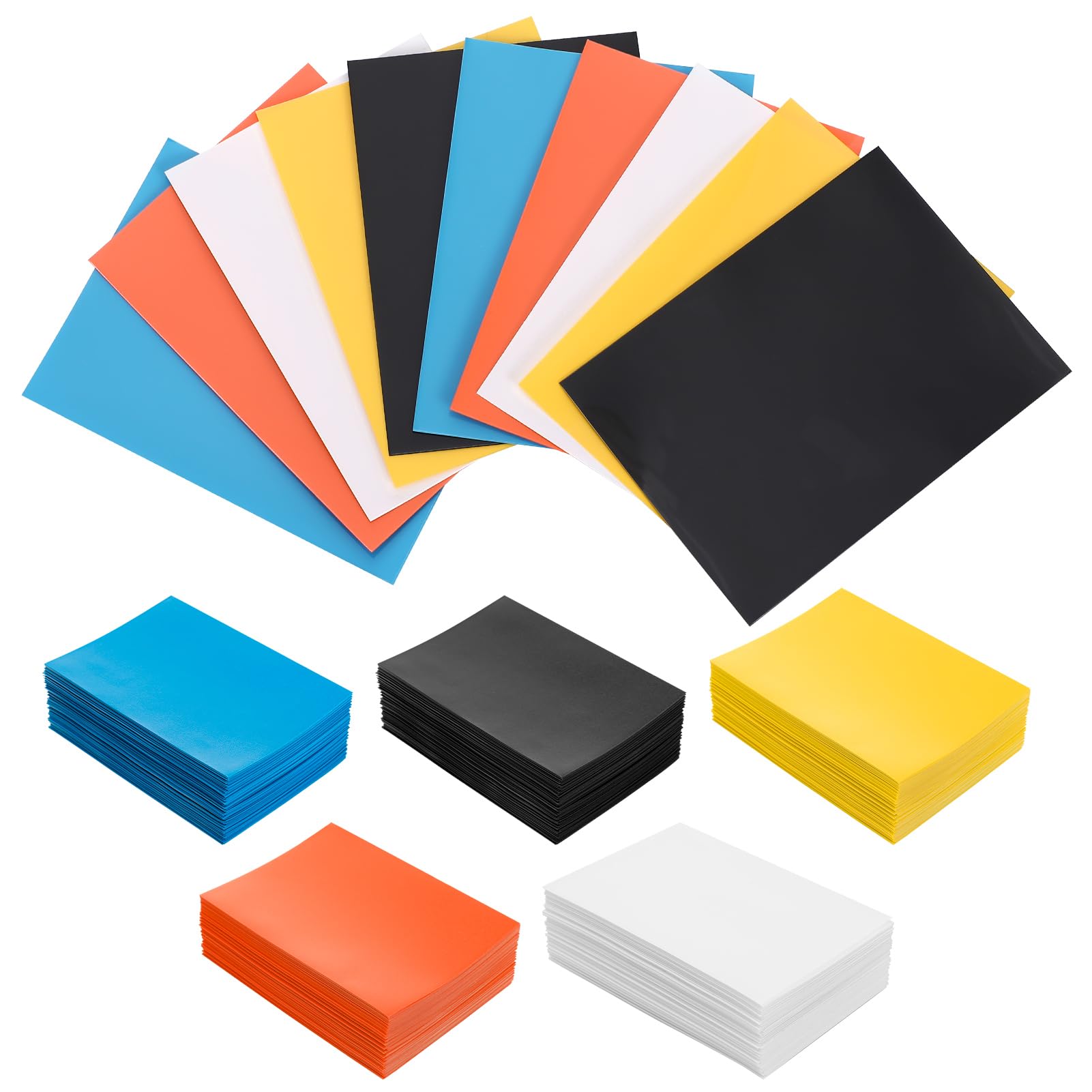 ViEinkaufen 500 Pcs Soft Card Sleeves, 66 x 91 mm Standard Size Trading Card Sleeves for Trading Card, MTG, TCG, Sports Cards, Game Cards, Black, White, Blue, Orange, Yellow โ image 1