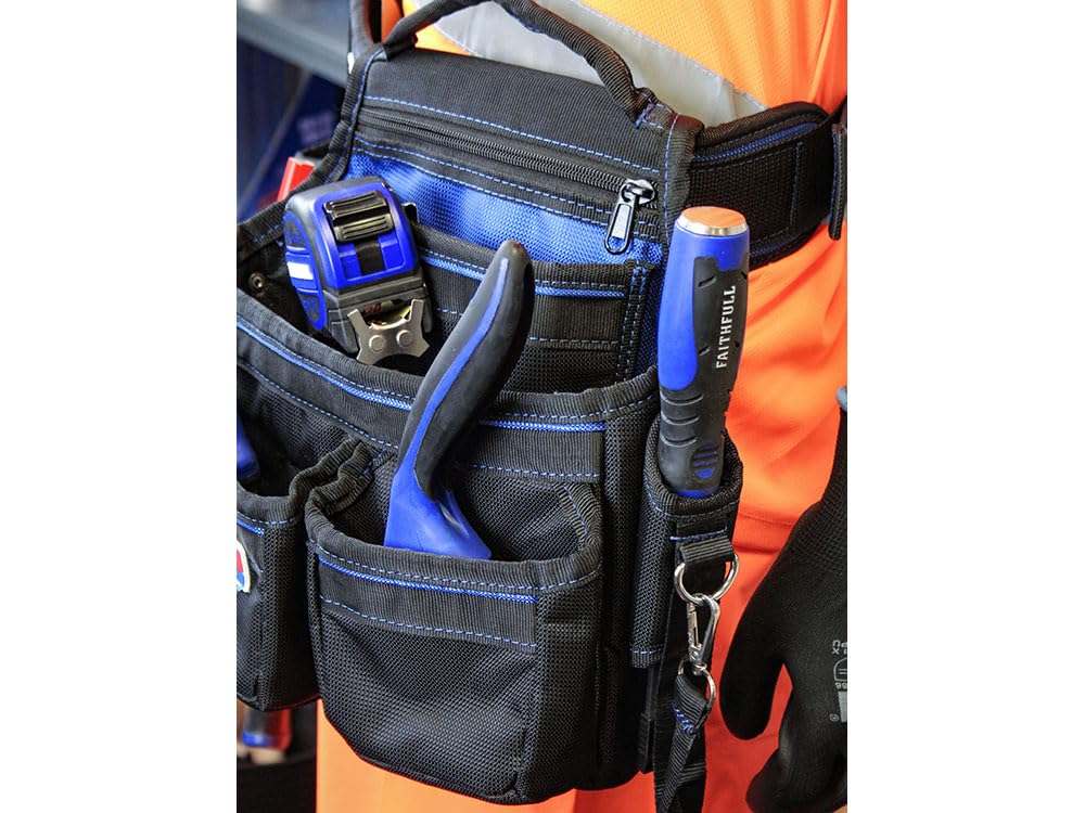 Faithfull FAIFPN Framer's Tool Pouch 5 Pockets, Blue / Black - Image 3
