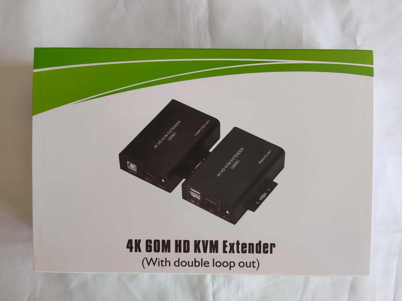 Extendeur KVM HDMI 60M sur Cat5e Cat6 4K30Hz HDMI USB KVM 60m avec fonction de sortie double boucle et extension clavier/souris USB