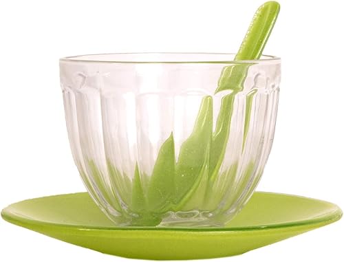 Servette Home Tazas de postre de vidrio para helado - Verde