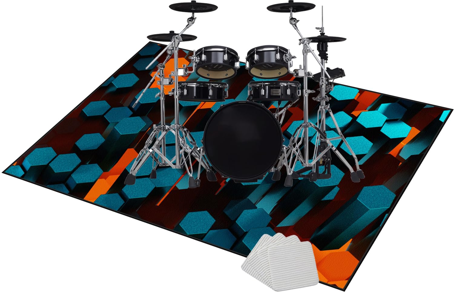Elektroniczna mata perkusyjna, maty perkusyjne, mata akustyczna, dźwiękoszczelna mata do instrumentów muzycznych, antypoślizgowa mata na baterie 230 x 200 cm