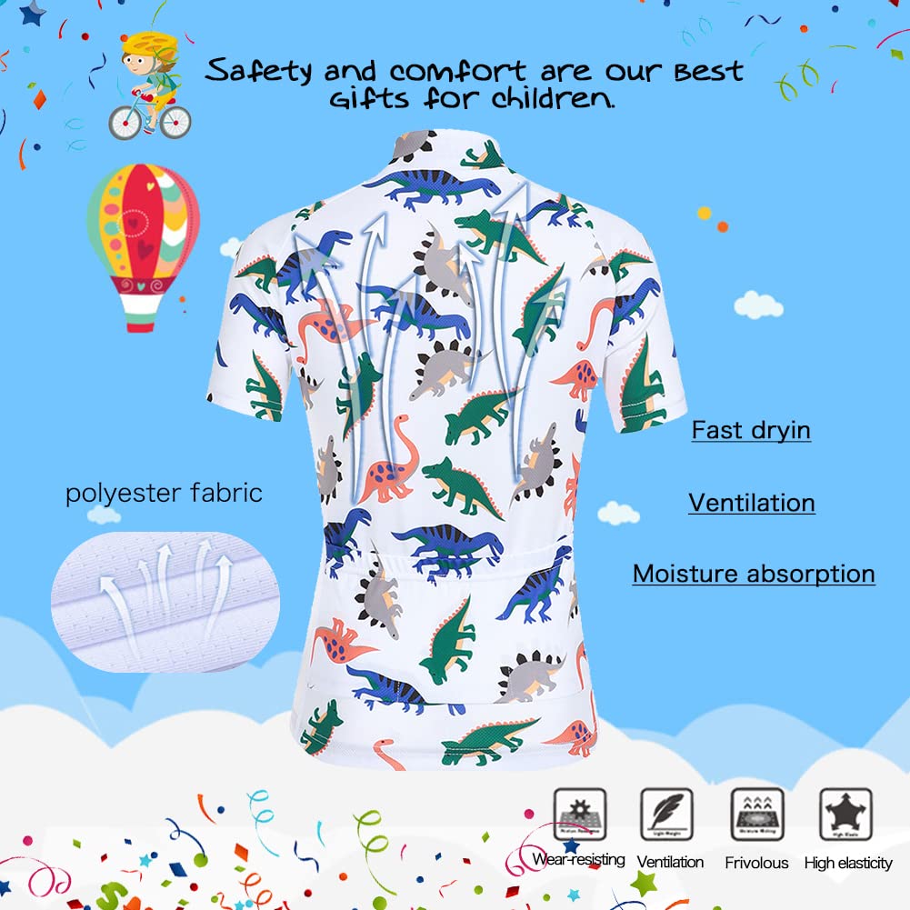 Conjunto de maillot de ciclismo para niños y niñas, transpirable, camiseta de ciclismo de manga corta + pantalones cortos con acolchado 3D