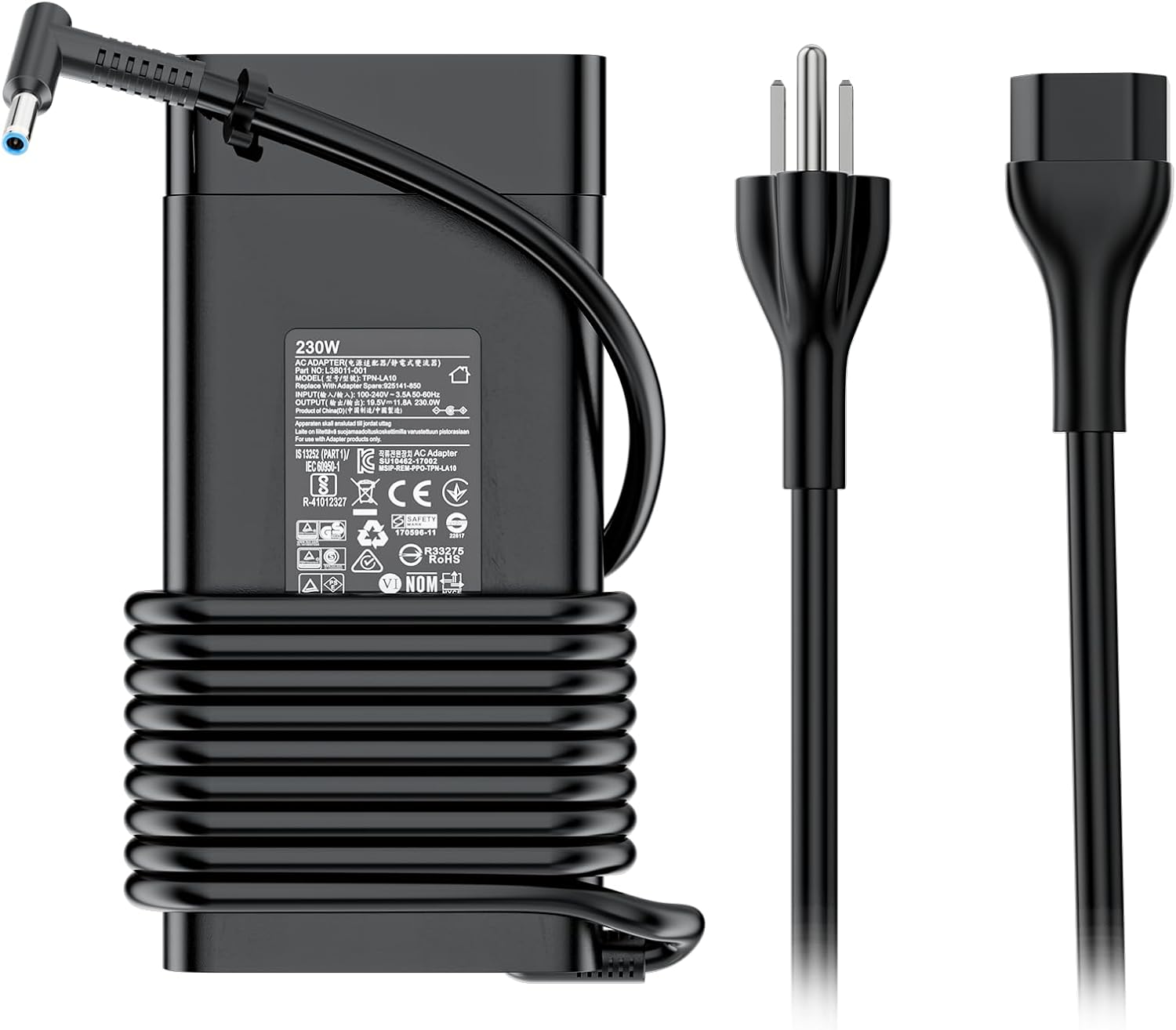 Gaming Laptop Charger 230w 200w Replacement for Hp Omen 15 16 17 Transcend Victus 15 16 Pavilion Gaming/Envy/Zbook Fury 17 16 G9 g10 g8 Tpn-La10 M41303-001ac Power Cord Adapter (19.5v 11.8a)