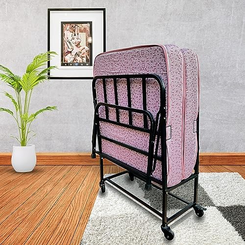PALMEN SteelX Rollaway Steel Folding Single Bed with 6 Inch Foam — free download