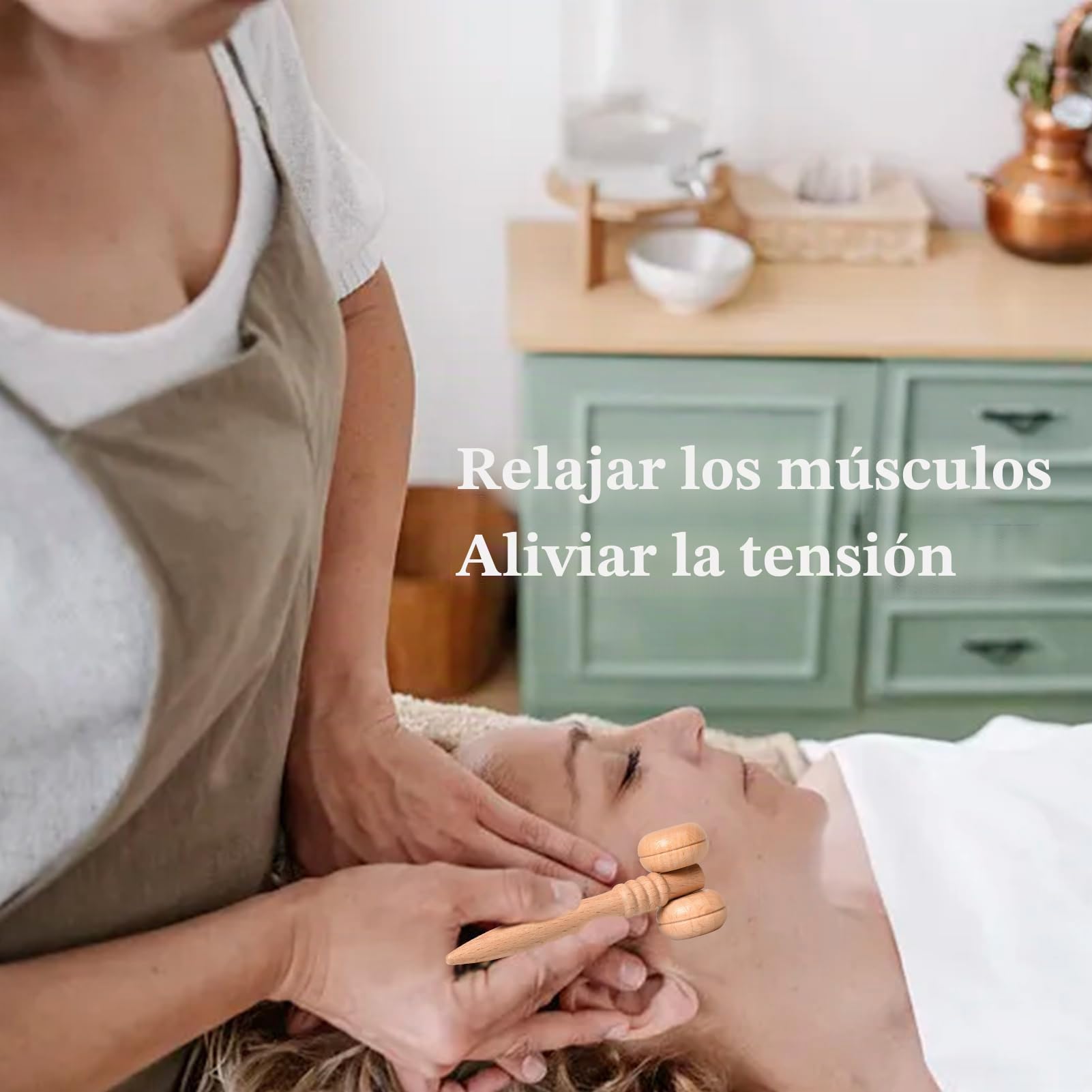 Kit Maderoterapia, Masaje Maderoterapia Madera Rodillo Facial, Maderoterapia Corporal Taza De Masaje Sueco De Madera, Guasha Facial Champiñon Maderoterapia para Cara, Cuerpo y Cabeza (7)
