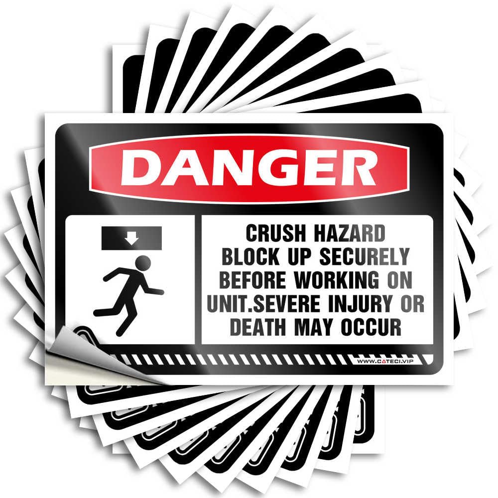 Tool Sticker for Hazard, Crush, Danger, Lock Safely Before Work, 10 Pcs Tools Stickers for Toolbox, Cave Man Bar (12 x 18cm)