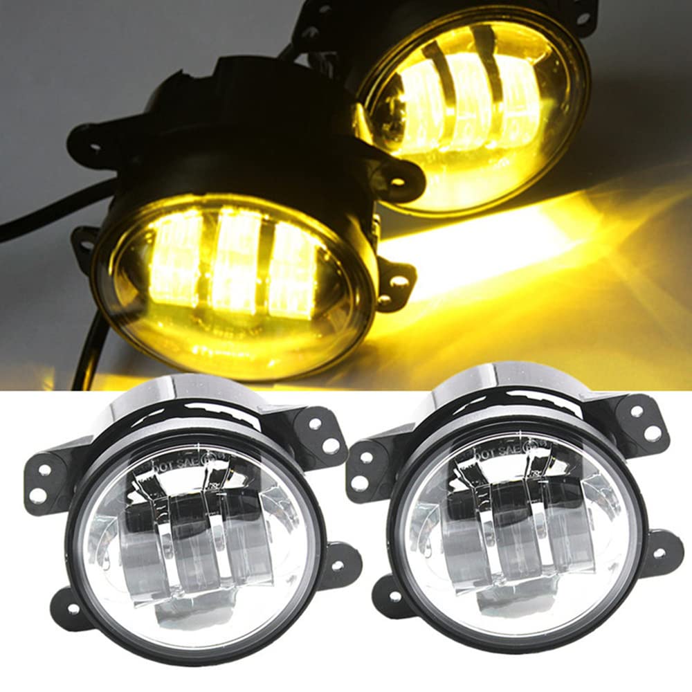 Amazon | 4 インチ LED 黄色フォグランプ フロント バンパー運転オフ