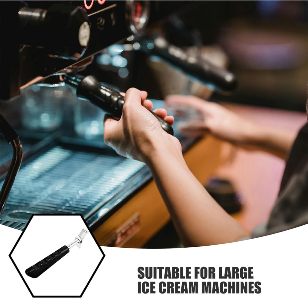 VILLCASE Levier de Remplacement Pack de 2 Pièces pour Machine à Crème Glacée, Accessoire en Plastique et Métal Noir, Facile à Nettoyer, Compact, pour Familles et Cafétérias