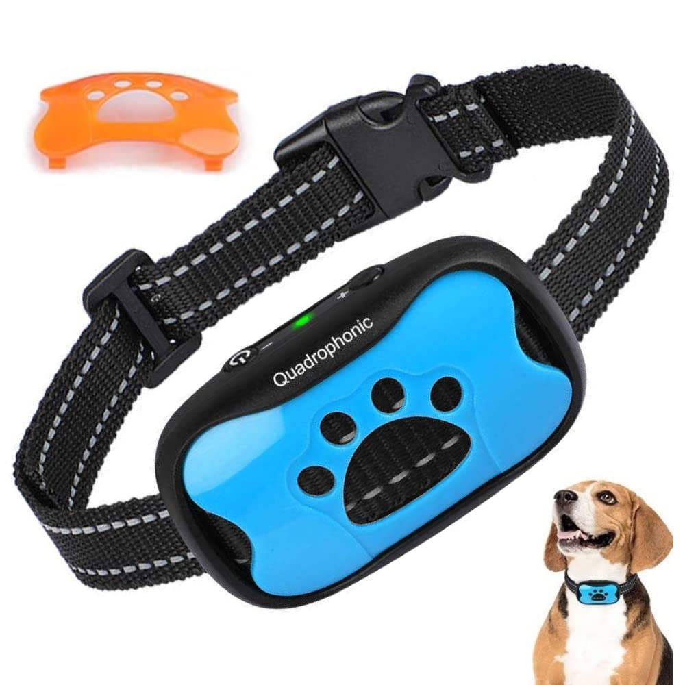 Anti Barking Dog Collar | USB Rechargeable | MICRO-Technology Anti Bark Dog Collar uses Sound and Vibration | 7 Adjustable Sensitivity Settings | 2 Covers | Adjustable Size for Small Medium Large Dogs
