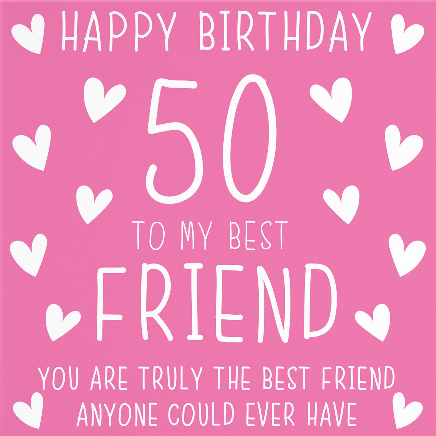 Hunts England Biglietto Auguri 50° Compleanno In Inglese - 'To My Friend, You Are Truly The Best Friend' - 148x148 Mm Con Busta - 3