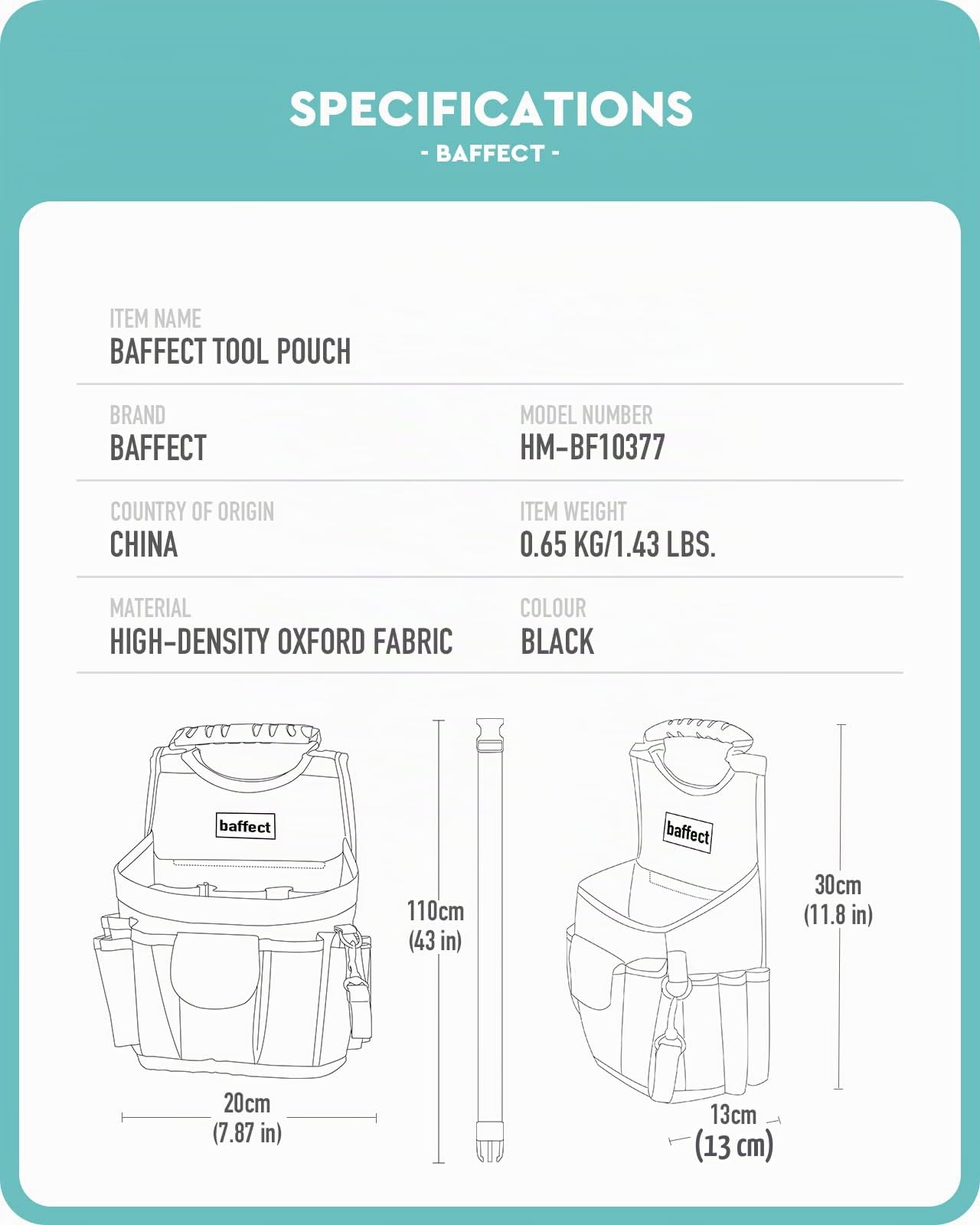 Bolsa para electricista, 20 bolsillos Cinturón para bolsa de herramientas de lona con cinturón de ajustable Herramienta para electricistas de servicio pesado Bolsa de trabajo de cintura
