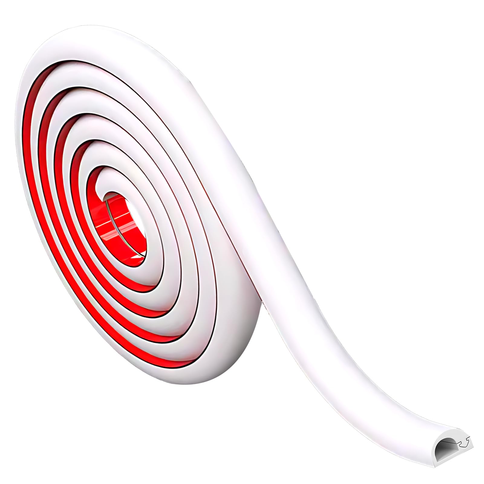 Canaleta para Cables Adhesiva de Pared de 2 Metros, Protector de Cables Flexible en PC para Organización de Cables de TV para Sistema y Oficina, 10mm (Ancho) x 10mm (Alto), Color Blanco