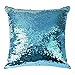 Alphabet Sequin Pillow, Magic Pillow Case & Insert, Learning Alphabet Letters Sequin Pillow, Hidden Letters Baby Gift ABC Learning Game (Light Blue)