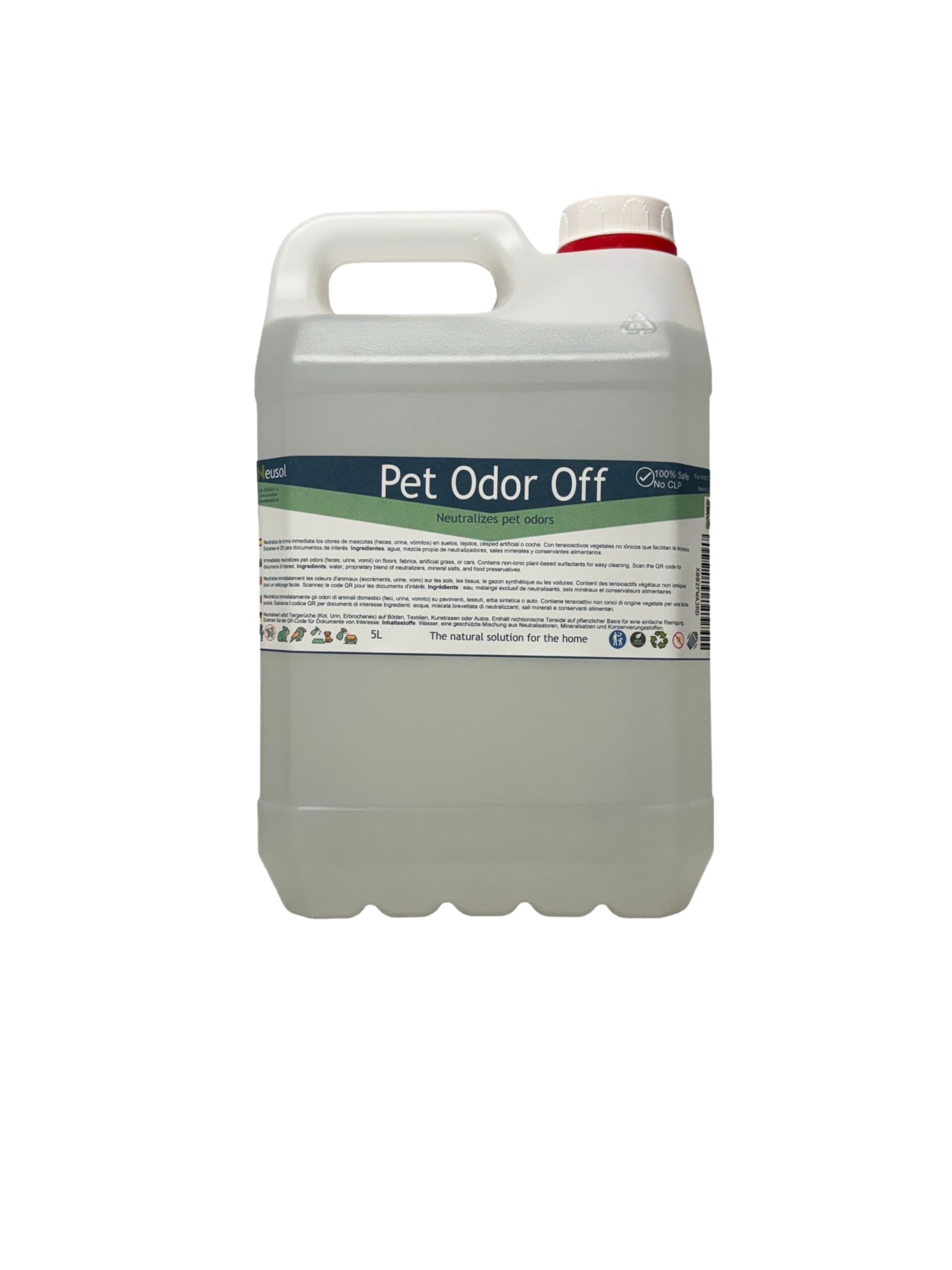 Pet Odor Off - Natürlicher Neutralisator | Beseitigt Tiergerüche: Urin, Erbrochenes Erbrochenes, Exkremente usw. auf Böden, Wänden, Textilien, Rasen etc. | Sichere Formel ohne CLP und