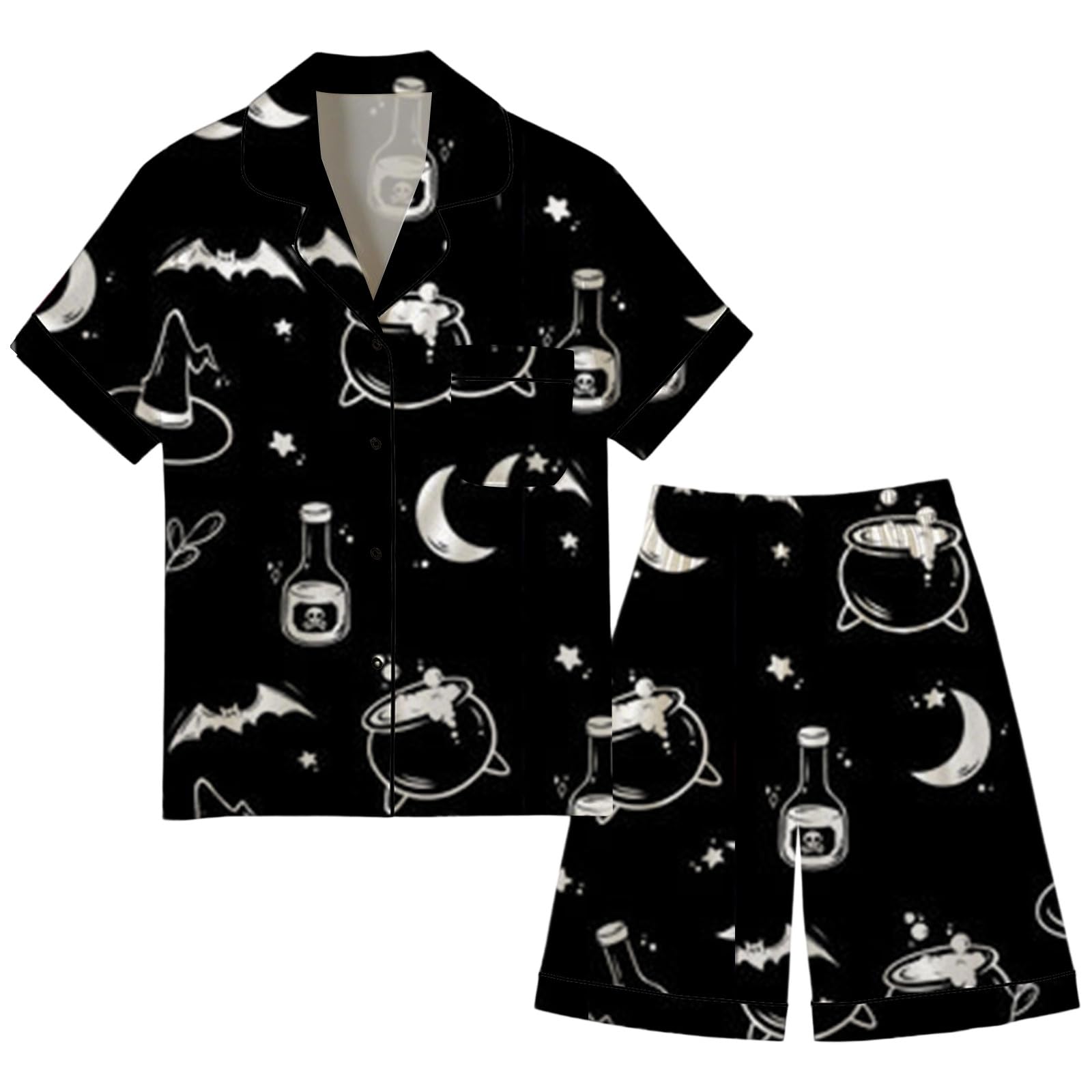 Pijama de manga corta cómodo de Halloween para tardes de sofá 4