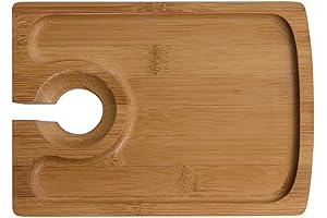 Bamboo Hors D' Oeuvres Appetizer Eco Friendly Plate with Wine Glass Holder...