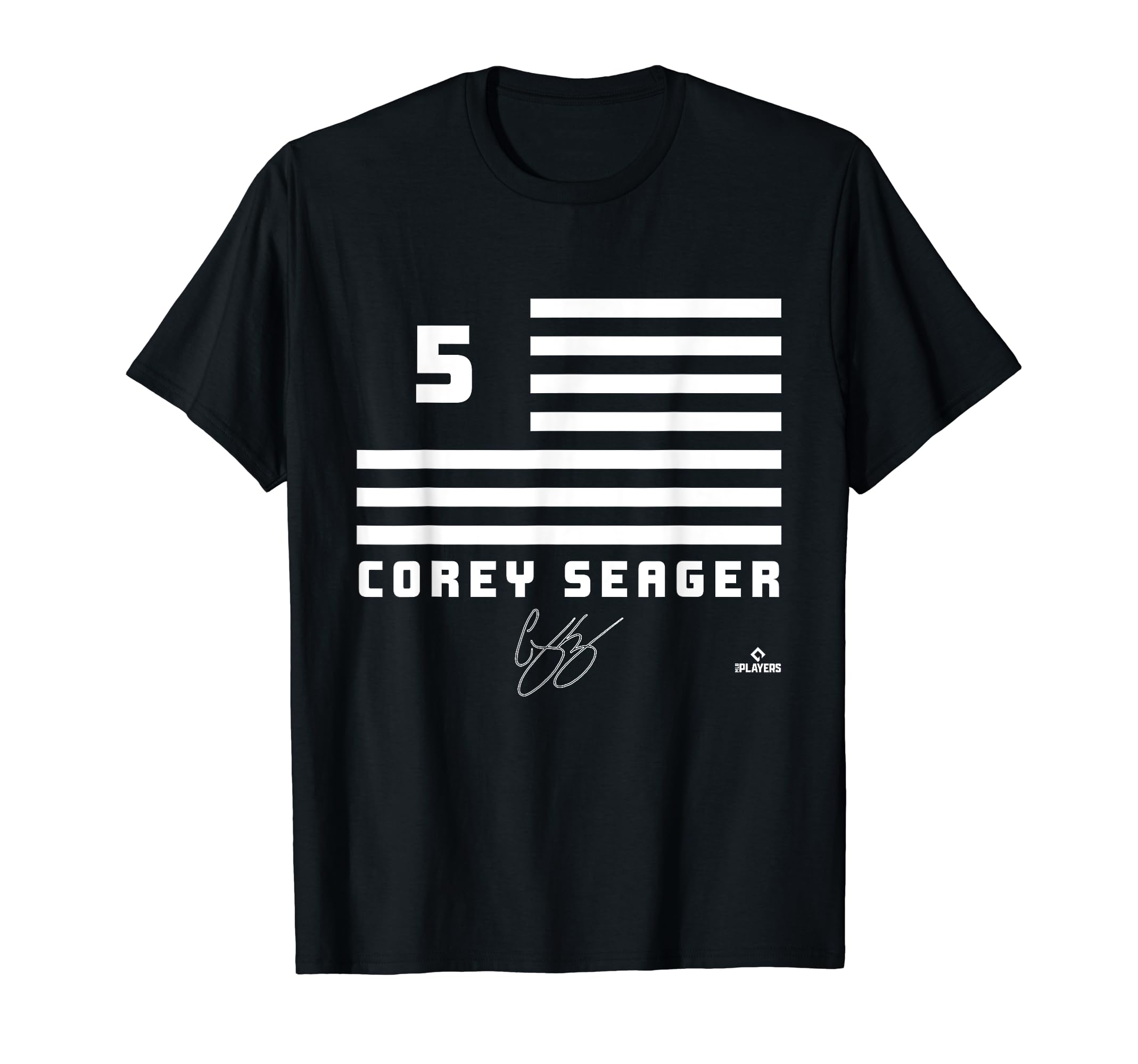 FanPrintCorey Seager Flag Name T-Shirt