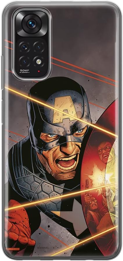 ERT GROUP Mobile Phone case for Xiaomi REDMI Note 11S 4G / REDMI Note 11 4G Original and Officially Licensed Marvel Pattern Captain America 007, case Made of TPU