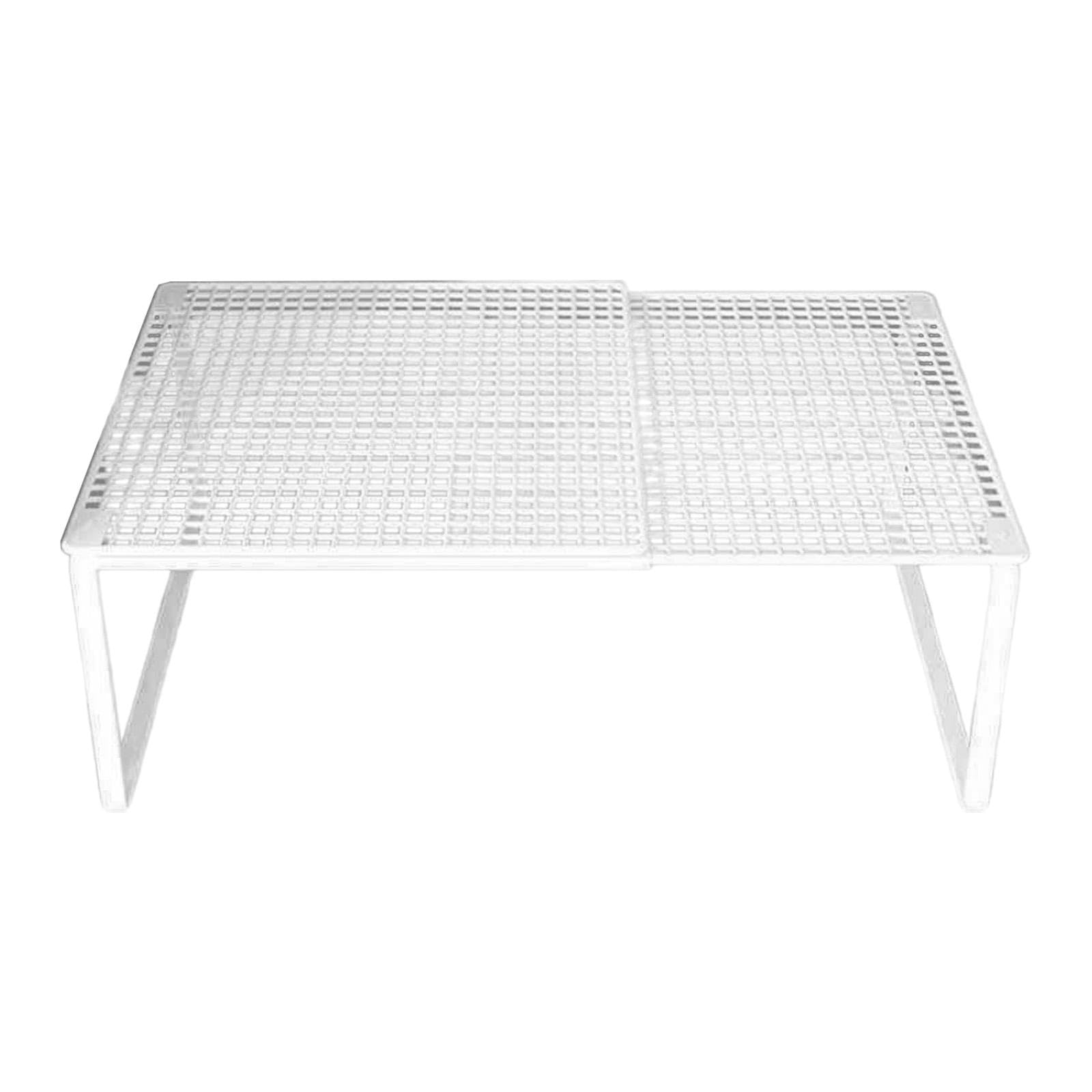 Étagère de Rangement Extensible, Organiseur d'armoire en Métal, Étagère de Placard Extensible, Support de Rangement Réglable pour Bureau, Cuisine, Garde-Manger, Blanc 38 à 62 Cm