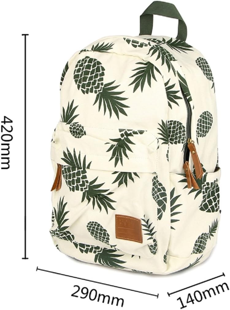 CCOHO White Pineapple School Backpack for Girls Travel Daypack Canvas Bookbag Women : Clothing, Shoes & Jewelry