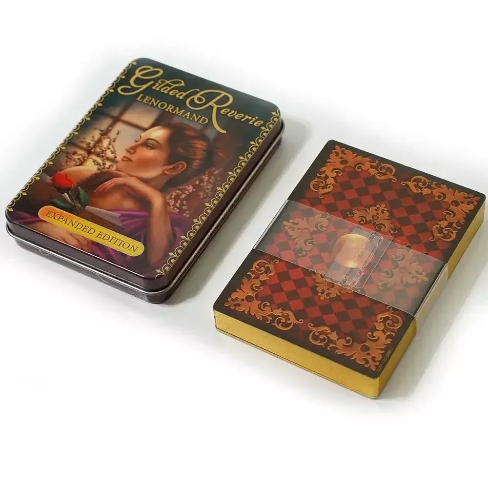 ANBOSI Gilded Reverie Lenormand (Without Guidebook) | Tarot Oracle Deck with 47 Cards | Traditional Standard Tarot Oracle Deck for Fortune Telling and Divination (Gilded Reverie Lenormand)