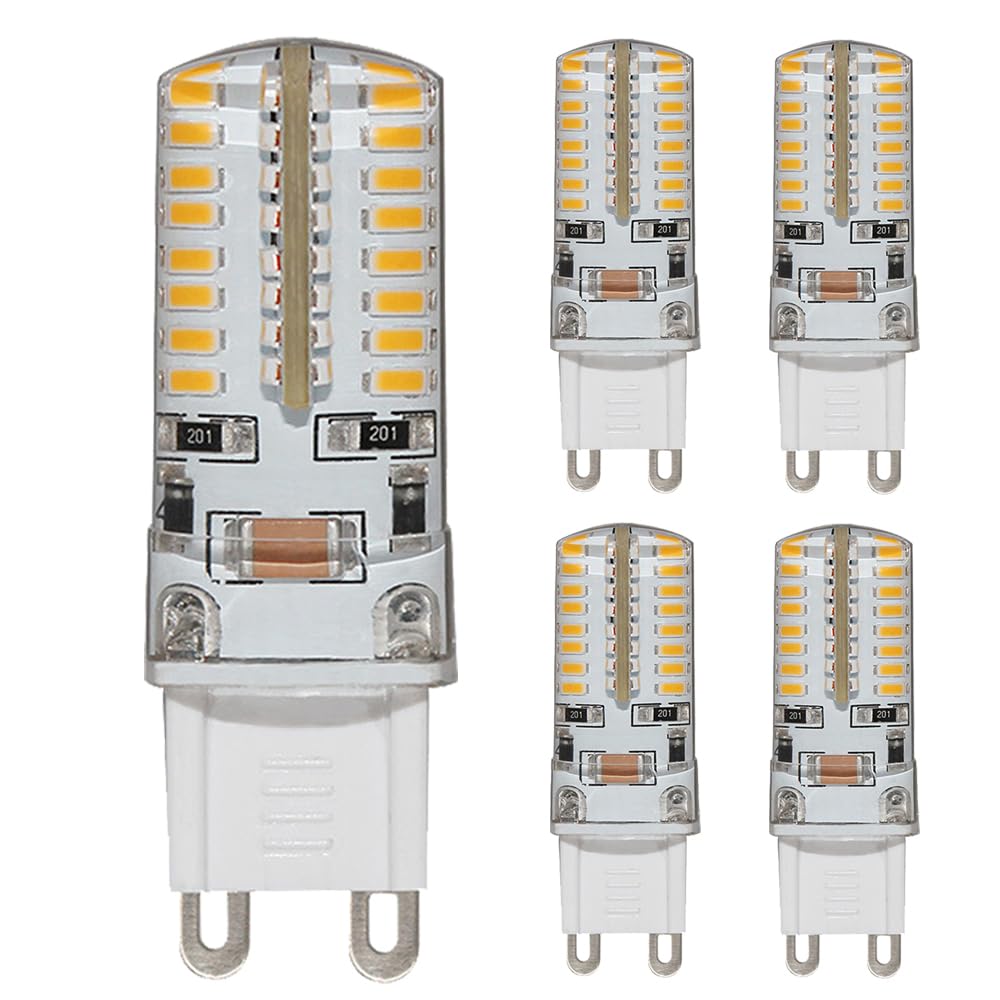 Chao Zan 4W G9 LED Bulb, Energy Saving Bulbs, Non Dimmable, No Flicker, AC 220V, for Home Lighting (Warm White, 5 Count)