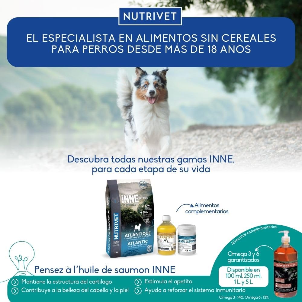 NUTRIVET - INNE Chien - Croquettes sans Céréales - Chien Adulte stérilisé ou en surpoids- Volaille - 80% d'ingrédients d'origine Animale - 12 kg