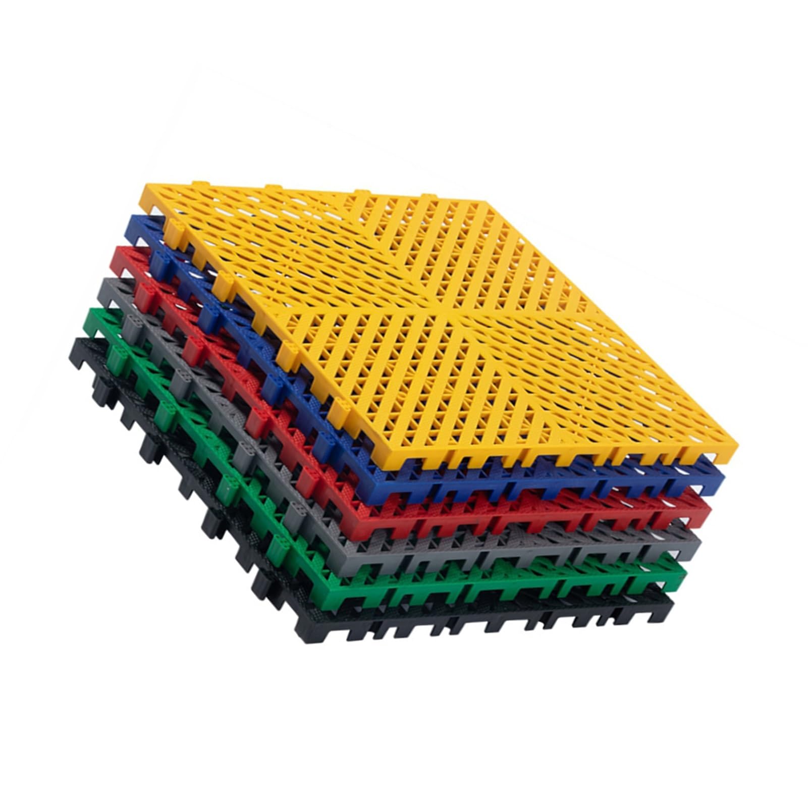 ZFUCMAYL Modular Interlocking Floor Tiles, 40 * 40cm Spliced Modular Pad Mats, Drain Interlocking Floor Tiles for Deck Shower Pool Bath Garage (4 Pieces) (Blue)