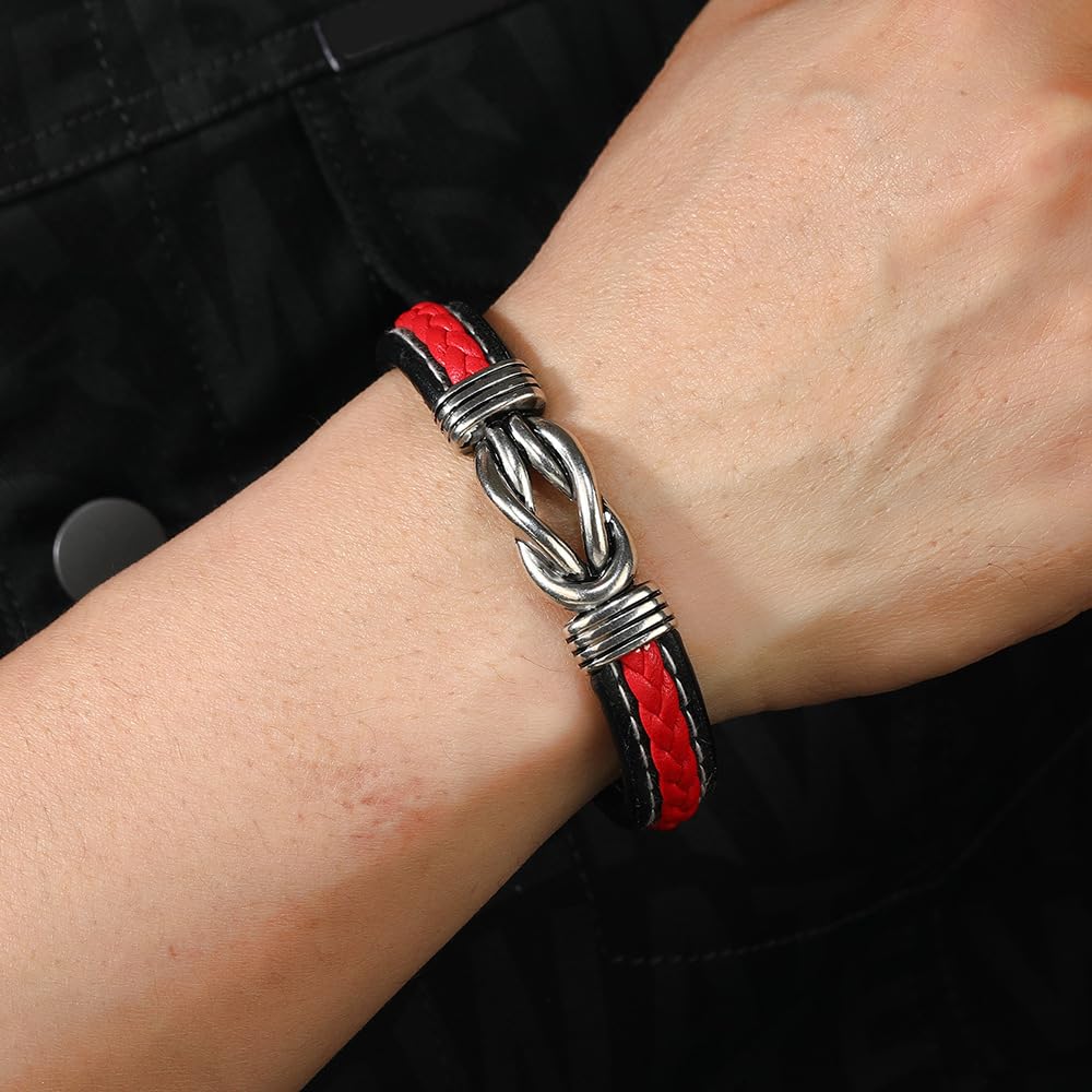 Lederarmband für Männer, einfache Twist geflochten